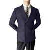 Generisch SLIN Fit, giacca casual da uomo, a doppio petto, vestibilità normale, stile retrò, elasticizzata, leggera, elegante, smoking, uniforme, grigio., XL
