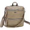 COVERI COLLECTION Borsa Zaino Ecopelle Convertibile in Borsa a Tracolla con Sistema Antifurto Apertura Posteriore Misure Compatte, Dimensioni: 30 X 30 X 15 cm. ART. 2728 Marchio Coveri (BEIGE/KHAKI)