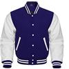 Generic Letterman Baseball School College Varsity Bomber Giacca Misto Lana & Pelle di vacchetta Maniche, Navy, XS