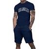 HEONSATI Completino Estivo Uomo Completo Leggeri Palestra Estivi Completino Cotone Sportivo Camicia Maniche Corte E Pantaloncini Tute Due Pezzi Taglie Forti Completi Da Ginnastica Casual Jogging Comodi