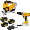 VITO - Set di 2 attrezzi senza fili 20 V seghetto alternativo + trapano avvitatore + 2 batterie 4.0 Ah + 1 caricatore rapido