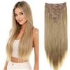 CAISHA XL 60cm Estensioni A Clip SET XL Da 7 Pezzi Liscio Estensioni Dei Capelli Resistenti Al Calore Pezzo Di Capelli Biondo Castano CE20