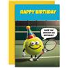 Olivia Samuel Biglietto di auguri per compleanno tennis, design divertente a tema asso di tennis, formato A5 con busta gialla. Progettato e stampato nel Regno Unito