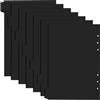 JRSHIRLEYLTD 7 raccoglitori neri A5, divisori in plastica, fogli di suddivisione a 6 fori, con schede, indice nero, fogli di divisione, carta A5, per raccoglitore ad anelli, taccuino