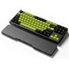 MAMBASNAKE Poggiapolsi in Acrilico CNC per Tastiera Tenkeyless a 87 Tasti, Supporto Poggiapolsi in Acrilico Nero, Piedini in Gomma Antiscivolo, Wrist Rest Ergonomico per Ufficio, Giochi, Digitazione