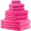 Betz Set di 8 asciugamani DELUXE in spugna - 2x asciugamani doccia - 2x asciugamani - 2x teli da bagno - 2x asciugamani viso - FUCSIA
