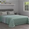 Dorian Home - Trapuntino Leggero 100% Puro Cotone Morbido Certificato Traspirante, Copriletto Estivo e Autunnale Trapuntato Ideale 4 Stagioni (Padel Verde, Matrimoniale)