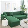 Amsg Copridivano con Penisola Elasticizzato A Sinistra Destra, Copridivano AntiGraffio Gatto Chaise Longue Sofa Cover A Forma di L,R,XL235~300cm