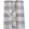 GBiancheria Tovaglia da Tavolo con TOVAGLIOLI in Cotone Pettinato Tinto in Filo dis. VICHY Grigio per 4, per 6, per 8, per 12 e per 18 persone Made in Italy (Per 4 persone)