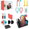 AriKroii 16 in 1 Accessori per Switch Sport per Nintendo Switch/OLED,Kit di Accessori per Nintendo Switch Sports Gioco, Giochi nintendo switch sport,Family Switch Accessori Giochi Bundle per Nintendo
