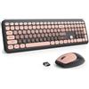SOLIDEE Combo Tastiera e Mouse Wireless Colorato,Tastiera Retro per Macchina da Scrivere 2.4GHz,104 Tasti con Tastierino Numerico,Tastiera a Membrana Silenziosa(Americana QWERTY)(Diary Blackberry)