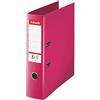 Esselte Raccoglitore a Leva Formato A4, Fucsia, in Plastica con Dorso da 7,5 cm, 1 Pezzo