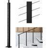 VEVOR Ringhiera per Recinzione da Balcone 1067x100x100 mm da Giardino Balcone Gradini in Acciaio Inox, Kit di Palo per Balaustrata da Terrazza, 1JZLGZXHS106W3XAA001V0
