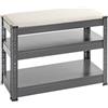 HAKU, antracite, grigio, pelle sintetica, metallo - dimensioni: L 60 x A 47 x P 28 cm, stile: moderno
