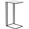 trendteam smart living - Strike - Tavolino in pratica forma a C - Bianco opaco/nero - Comodino con design salvaspazio - 50 x 91 x 40 cm - Tavolo accanto su robusto telaio in metallo