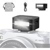 ZENIKO ZF04 - Mini flash per fotocamera, 6500 K ± 200 K, mini flash manuale per Canon, Sony, Fuji, Nikon, Panasonic, Olympus