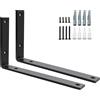 Sayayo Staffe per Mensole Pesanti Nero Staffe a L, 5mm Spessore Staffa Mensola da Parete Staffa Angolari Supporti Mensola Reggi Mensola da Muro, Carico 50KG, 2 pezzi, 250mm * 150mm