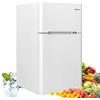 FANTASK Frigorifero da 90 l con congelatore da 27 l, frigorifero (bianco)