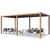 TOOLPORT PRIMEYARD Pergola 3x6 m montanti in Alluminio Look Legno con Tetto a doghe in Acciaio Gazebo da Giardino