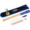 Classic Cantabile Pivella Flauto Dolce C-Soprano in acero con testa plastica, per principianti. Diteggiatura barocca. Include custodia, tabella, bastoncino pulizia e grasso sughero. Blu.