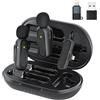 Colexy 2 Microfono Wireless per Android, iPhone e iPad con Adattatore, Riduzione del Rumore, Microfono Lavalier Wireless Plug-play, Microfono Clip on per You Tube, Registrazione, Vlogging