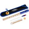 Classic Cantabile Pivella Flauto Dolce C-Soprano in acero con testa plastica, per principianti. Diteggiatura tedesca. Include custodia, tabella, bastoncino pulizia e grasso sughero. Blu.