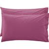 LARA MORADA - Coppia Federe Cuscino Letto, con GUANCIALE, Tinta Unita, 100% Cotone, Made in Italy, 52X82cm + Pattina Viola