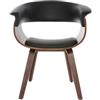 Miliboo - Poltrona scandinava, colore: Nero e Legno scuro, modello: OKTAV