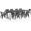 Tomaino - Set Savana Tavolo da Giardino con Sedie - Tavolo da Esterno Allungabile con 10 Sedie in Plastica - Set da Esterno per Giardino, Balcone, Veranda Nero