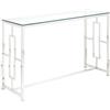 Vente-unique - Console Vetro temperato e Acciaio Cromato - Clotilde