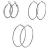 LOVANS Orecchini a Cerchio Grandi in Acciaio Inossidabile Donna Orecchini Cerchio Argento Placcato 30/50/60MM Set Orecchini Donna