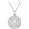 Tuscany Silver Collana con pendente sfera traforata da 14.5 x 21.5 mm in argento sterling 925 su catena grumetta da 1.1 mm, lunghezza 46 cm