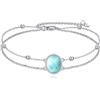 POPLYKE Larimar/Labradorite/Opale Bracciale per le donne in argento Sterling Teardrop/Bracciale ovale gioielli per le donne, m, Argento sterling, Senza Gemstone