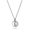 Bling Jewelry Minuscolo Minimalista Abc Rotondo Disco Blocco Lettera Alfabeto A-Z Iniziale Collana Ciondolo Per L'Adolescenza Per Le Donne .925 Sterling Silver