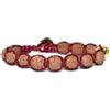 Samsara Bracciale Tibetano Buddista Shamballa con Semi di Rudraksha - Bracciale Artigianale con Pietre Naturali e Filo in Cotone Cerato Rosso Regolabile - Unisex