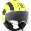 Sparco Casco Demi-Jet per moto giallo fluo e nero con calotta in ABS Taglia L