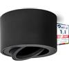 linovum SMOL - Faretto da installazione sopra intonaco, extra piatto, orientabile, colore nero opaco, rotondo, diametro 80 mm, adatto per moduli LED