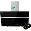 KKT KOLBE Cappa aspirante 80 cm | Cappa Cucina Inclinata | acciaio inossidabile | vetro nero | auto spegnimento | Operazione di tocco | HERMES8005S