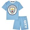 Manchester City FC MANCHESTER CITY F.C. - Pigiama da ragazzo, maglietta e pantaloncini, idea regalo per ragazzi, Blu, 13-14 Years