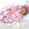 truly soft Bambole Reborn Femmine 55cm Morbido Silicone Vinile Reborn Femmina, Bambole Addormentate Set da 22 Pollici, Accessori Inclusi, Neonato Baby Doll Natale