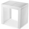 BAM BOO BOX Sgabello Bagno in Bambù Bianco - Sgabello Legno Basso Moderno 45x33x43cm, Panca da Ingresso e Camera da Letto, Panchina da Interno Elegante per Doccia, Spogliatoio e Fondo Letto | Capacità 250kg