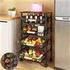 CarolynDesign Carrello portaoggetti in filo metallico a 5 ripiani su ruote per cucina, ripiani impilabili, contenitori per frutta e verdura con cassetti estraibili per soggiorno, camera da letto e bagno