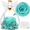 Sunia Rosa Eterna Regalo Donna, Rosa Stabilizzata con Figurine Angelo Regalo Mamma, Angelo Custode Regalo Donna Compleanno, Regali per Lei, Regalo Mamma Nonna Natale San Valentino Festa della Mamma