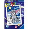 Ravensburger CreArt: Lupi al chiaro luna - Dipingere con i Numeri per Bambini 9+ Anni, Kit Pittura con Tavole, Cornice, Pennello e Colori Inclusi, 14 x 19 cm, Idee Regalo