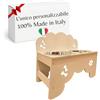 MINDWOOD Porta Ciotole Personalizzato Rialzato per Cani e Gatti con 2 Ciotole in Acciaio Inox, Taglie da Toy a Maxi, in Legno Naturale, Design Elegante Made in Italy (Avorio, Media)