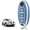 TOOMUME Cover Chiave TPU, Custodia Chiave Adatto per Nissan Qashqai J11 J12 Juke F15 X Trail T32 Micra K13 K14 Infiniti Q50 QX60 EX35 FX45, Copri Chiavi Guscio Chiave Auto Telecomando - Tre Linee