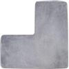 Baitang Tappetino da bagno sagomato - Tappeto angolare per doccia, morbido pile corallo, antiscivolo, assorbente, lavabile, per vasca da doccia quadrata, WC, uso domestico e spa (grigio)