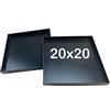 TeglieDiRoma Teglia forno 20x20x2 Cm, 2 pezzi Ferro Blu bordi dritti per pizza professionale Spessore teglie 8/10 Pizza alta idratazione ideale per professionisti della pizza focaccia