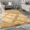 Paco Home Tappeto Salotto e Camera da Letto Moderno a Pelo Corto - Morbido, Lavabile, Antiscivolo, in Finta Pelliccia, Dimensione:60x90 cm, Colore:Giallo
