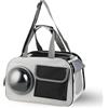 Lrocotanc Borsa Trasportino per Cane-Gatto 45x26x28cm - Zaino Morbido-Traspirante per Viaggio in Aereo-Auto - Trasportino Ripiegabile per Animali Domestici Piccoli